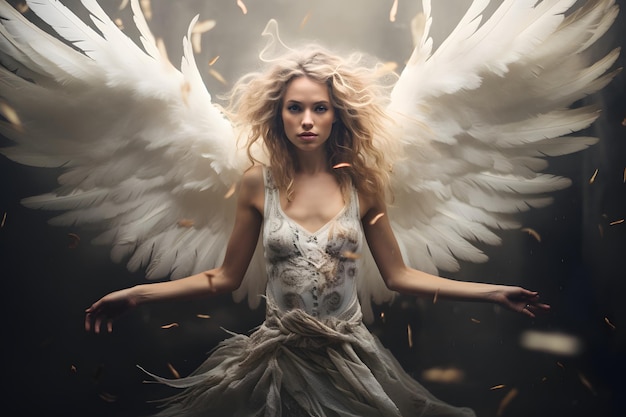 Premium AI Image | woman with angel wings