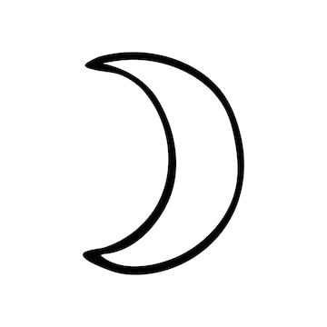 Premium Vector | Hand drawn doodle moon vector half moon night sky ...