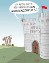 Cartoon: Quantencomputer (small) by Cloud Science tagged quantencomputer,it,technik,computer,itsicherheit,burg,belagerung,verteidigung,digital,innovation,sicherheit