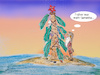 Cartoon: frohes fest (small) by ab tagged weihnachten,insel,schiffbrüchig,mann,weihnachtsbaum,palme,meer,schmuck