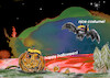 Cartoon: party (small) by ab tagged halloween,pumpkin,bat,hair,night