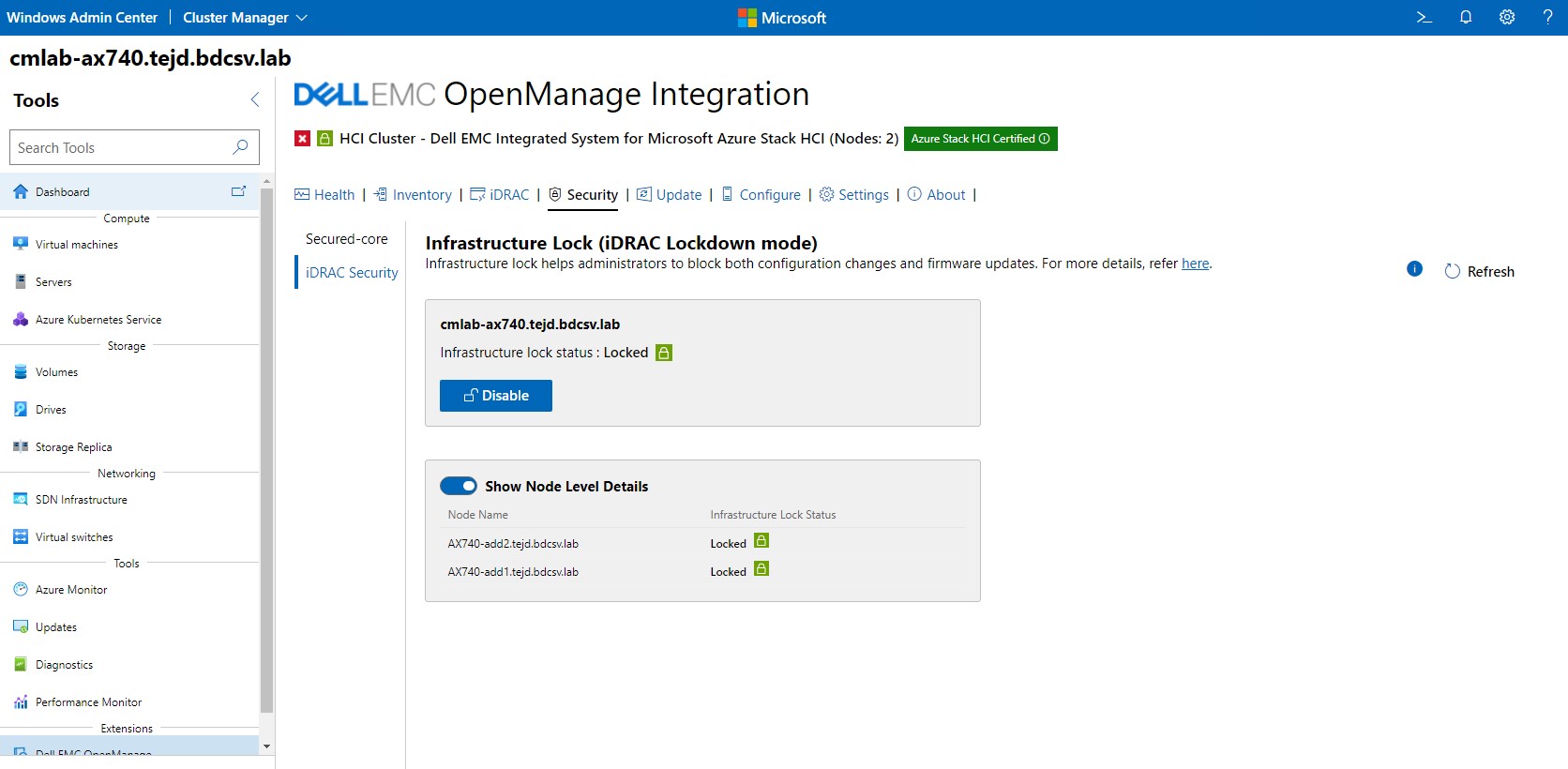 Dell iDRAC9 Infrastructure Lock