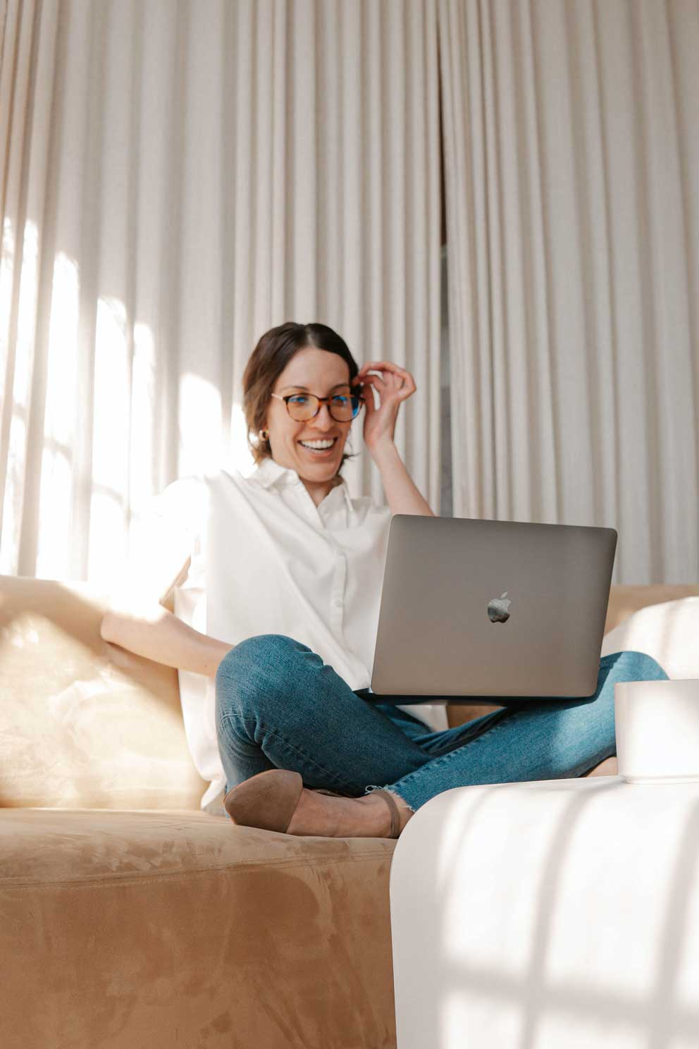 Woman Using a Laptop