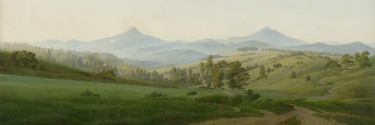 Caspar David Friedrich, Böhmische Landschaft mit dem Milleschauer, 1808