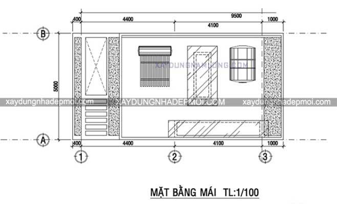 Bản vẽ nhà phố đẹp 4 tầng diện tích 5x16m2 - Hình 4