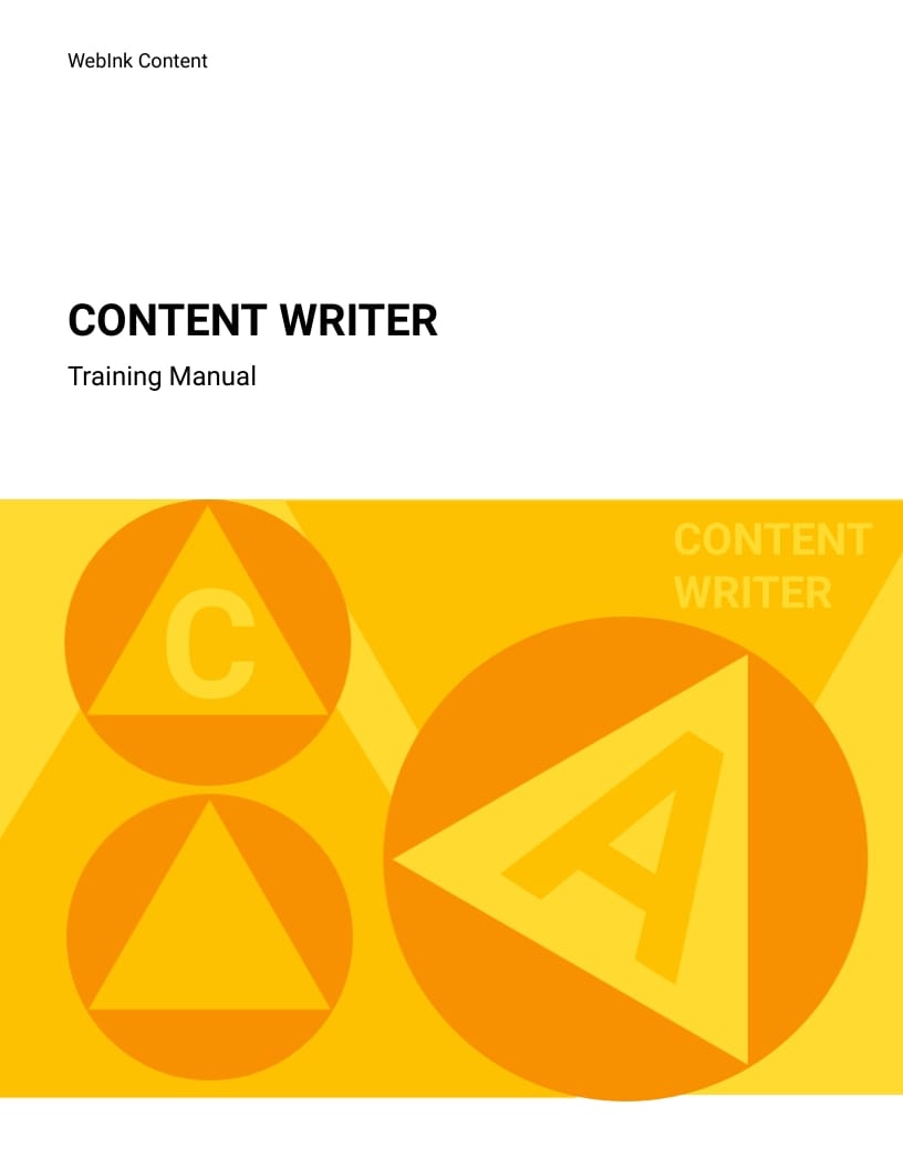 Content Writer Training Manual Template