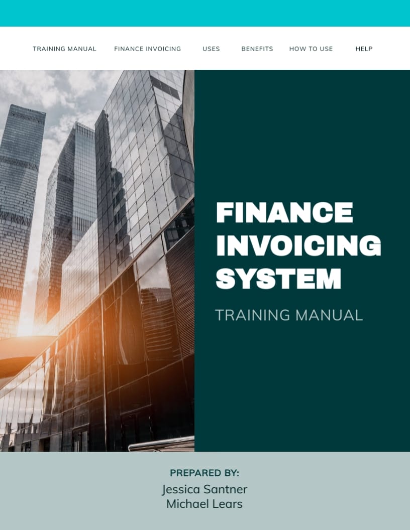 Invoicing Software Training Manual Template