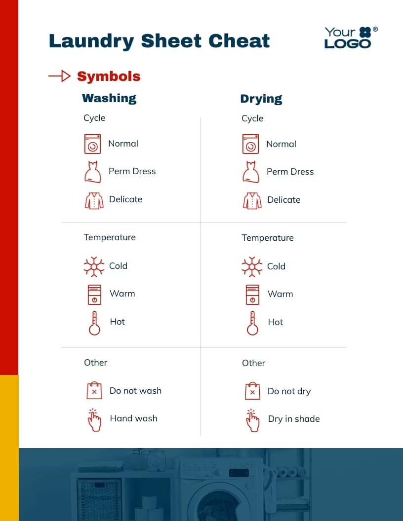 Laundry Cheat Sheet Template