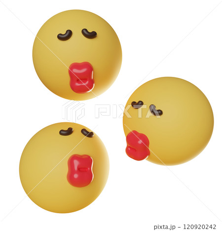 kissing lips face emoticon 3D graphic 120920242