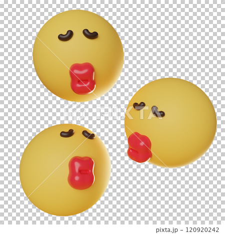 kissing lips face emoticon 3D graphic 120920242